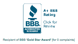 BBB Sticker certifying that Stephen Calder is A+ rated as a divorce lawyer in Aurora